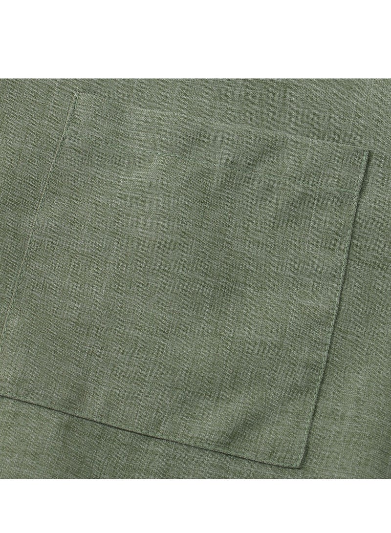 Summer new men's short-sleeved solid color men's shirt  - Image 5
