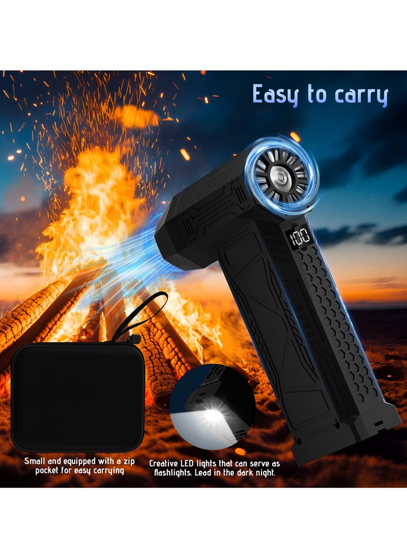 Jubilin - Jet Dry Mini Blower, 180000 RPM Portable Mini Jet Dry Blower, 4 Speeds Adjustable Electric Air Duster With  with Flashlight (10000 mAh) for Computer Keyboard,Outdoors,Car,Home - Image 1