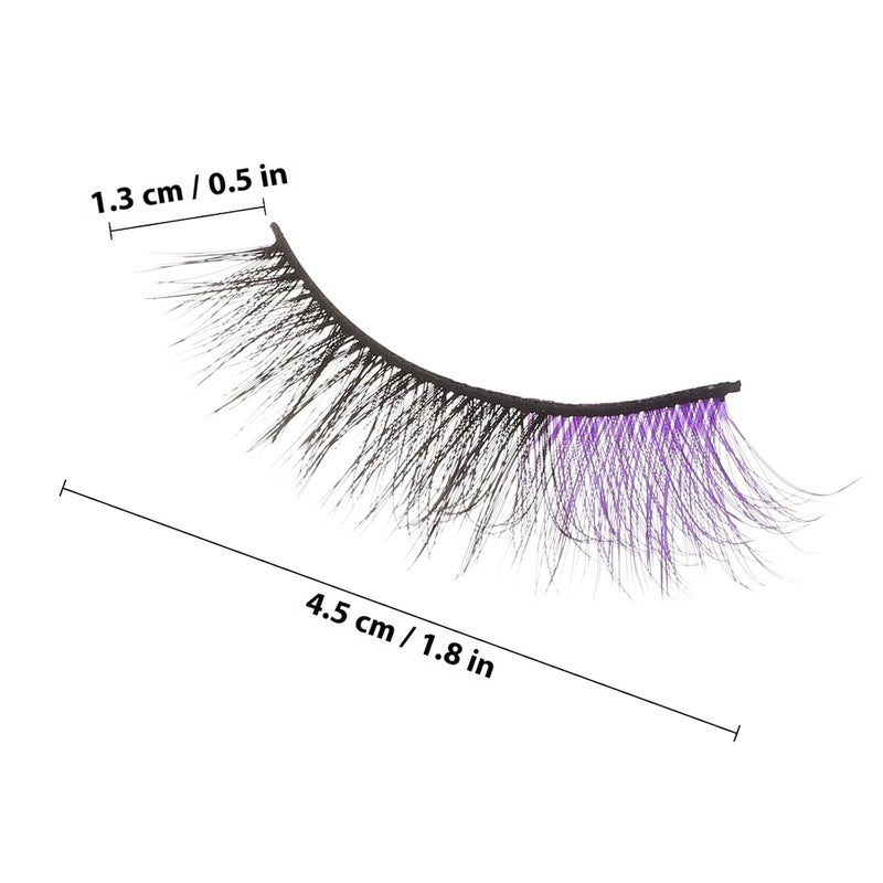 5 Pairs Colored Synthetic Eye Lashes Natural Wispy Eyelash Extensions Cat Eye Look for Makeup Glamorous Cosmetic Use - Image 2