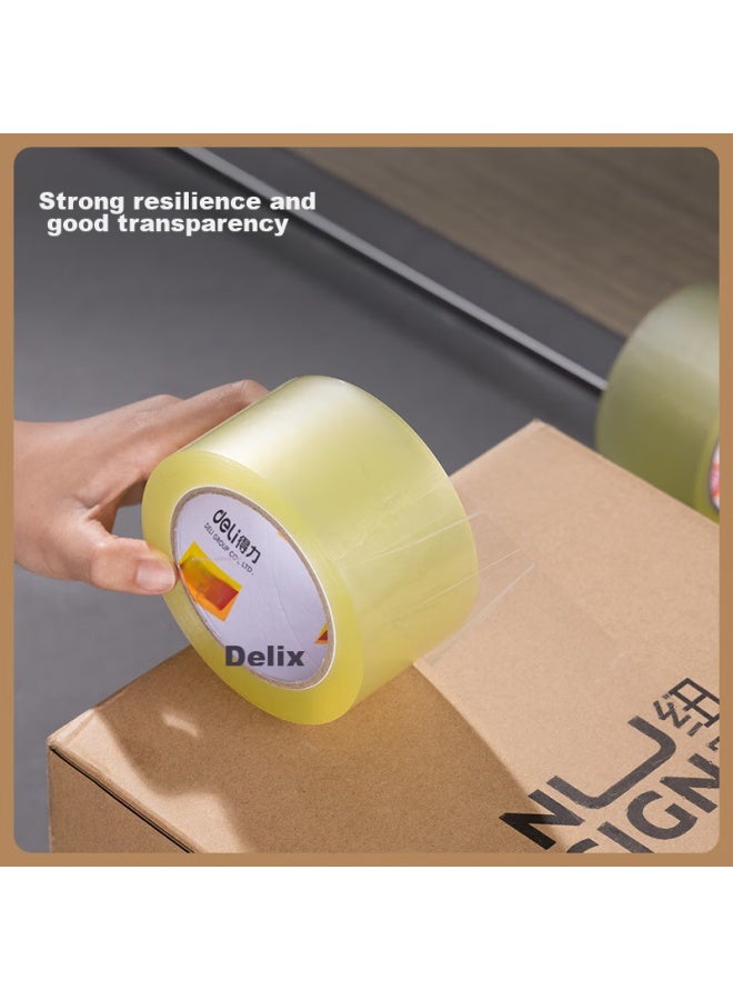 ديلي Deli شريط تغليف شفاف عالي الجودة أصفر، 60mm*100y*45μm، 6 لفائف/أنبوب، لوازم مكتبية، Jd153 - Image 2