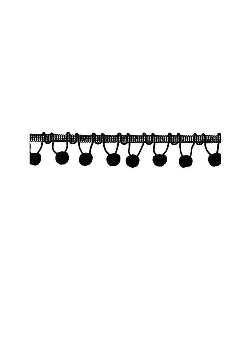 Craft Ball Fringe Trim 1-3/8in Black - Image 1