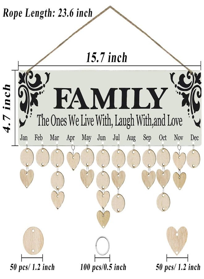 Acoavo Family Birthday Board DIY Wooden Calendar Wall Hanging Birthday Reminder Plaque,Family Celebration Birthday Calendar Tracker - Image 2