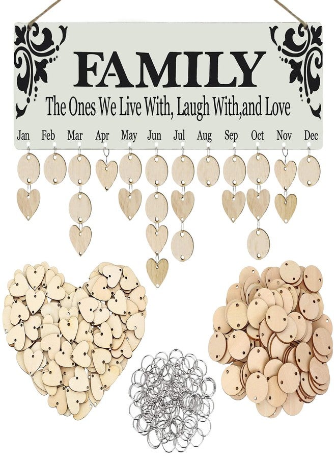 Acoavo Family Birthday Board DIY Wooden Calendar Wall Hanging Birthday Reminder Plaque,Family Celebration Birthday Calendar Tracker - Image 1