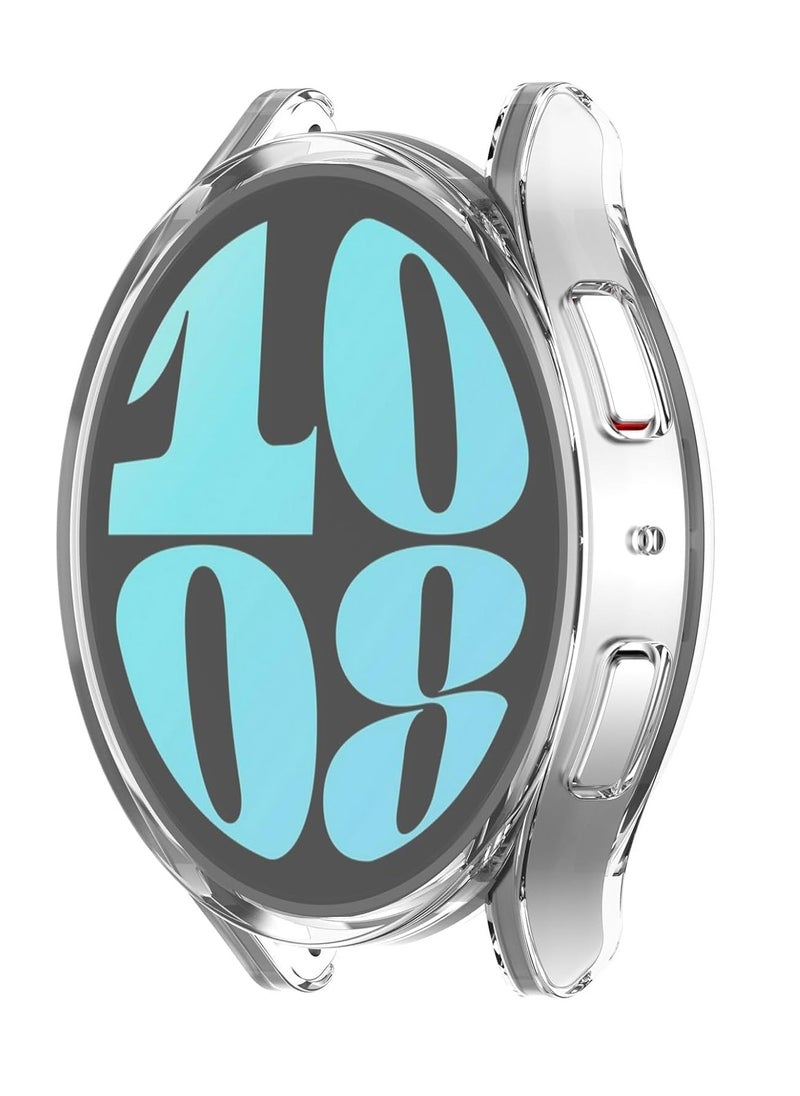 Generic - Case for Samsung Galaxy Watch 6 44mm with Screen Protector, Ultra Thin Soft Silicone TPU Protective Case Cover (Clear) - Image 1