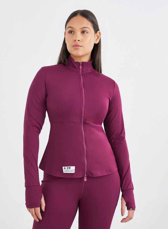 ستايلي اكتيف جاكيت ستيلي جيمسباير - سحاب مزدوج بتفاصيل ملصق وعروة