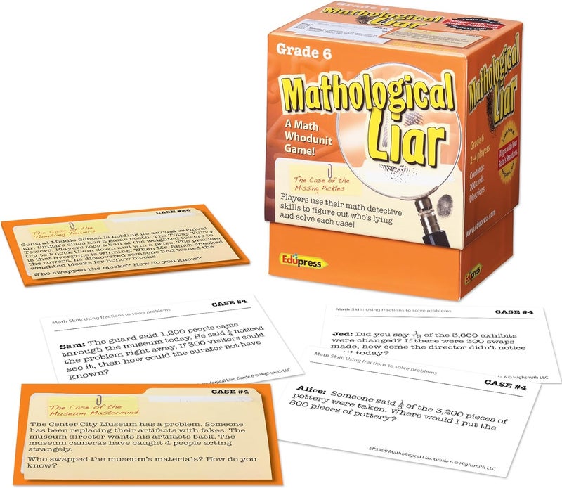 Edupress Mathological Liar Game for Grade 6 - A Math Whodunit Game - Image 2