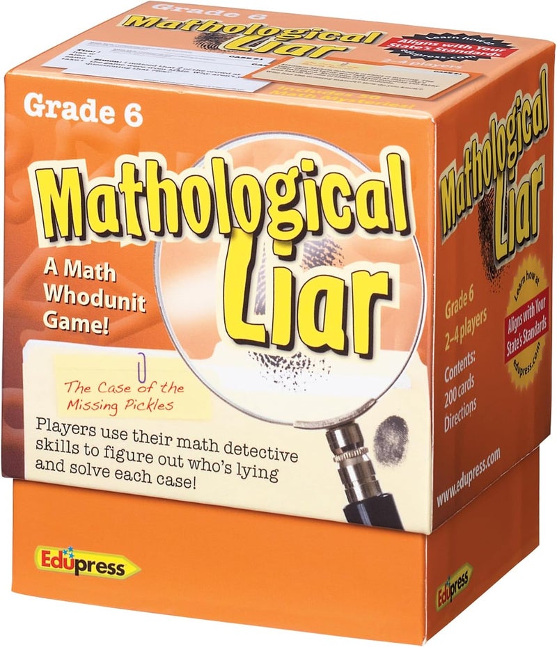 Edupress Mathological Liar Game for Grade 6 - A Math Whodunit Game - Image 1
