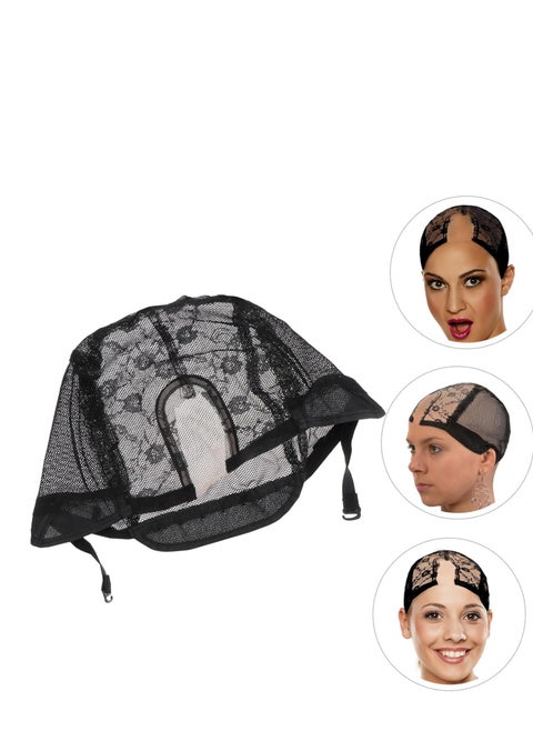 Wig Making Cap Lace Wig Lace Wig Caps Weaving Net Cap Adjustable Wig Accessories Elastic Black Wig Cap Weaving Net Cap