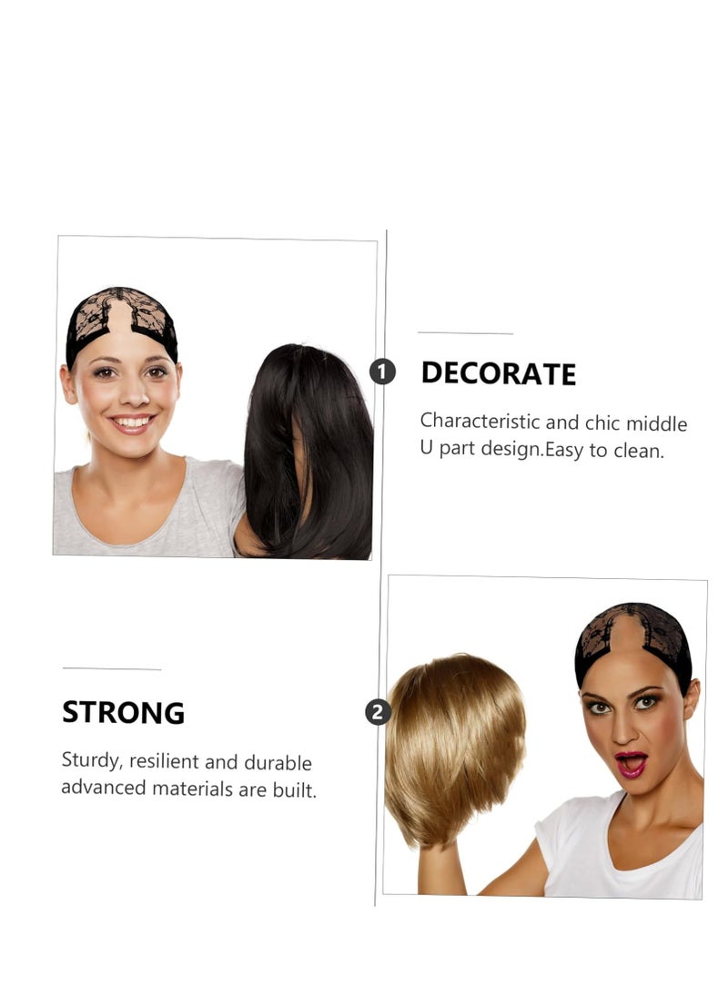 Generic - Wig Making Cap Lace Wig Lace Wig Caps Weaving Net Cap Adjustable Wig Accessories Elastic Black Wig Cap Weaving Net Cap - Image 1