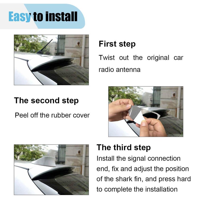 LHDOS Car Shark Fin Antenna Cover, Plastic Automotive Signal Roof Aerial Cover with Adhesive Tape, Universal Roof Mount Antenna Replacement Vehicle Decorative Cover for Car Truck SUV (Silver) - Image 4