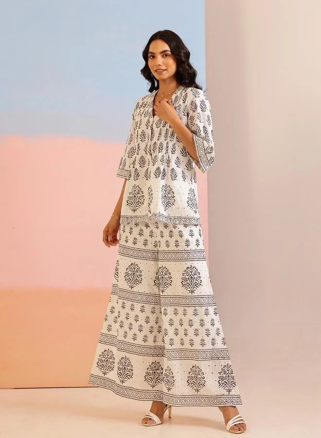 sanskrutihomes Sanskrutihomes Floral Printed Cotton Top and Pants Co-Ords