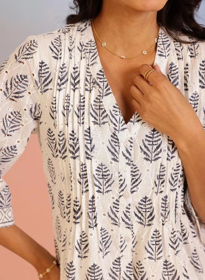 sanskrutihomes Sanskrutihomes Floral Printed Cotton Top and Pants Co-Ords