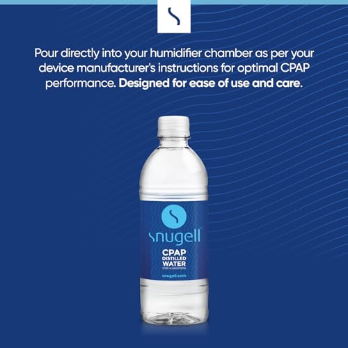 Snugell Distilled Water for CPAP Machines, Travel Size Bottles (12 -Pack, 16.9 oz Each) – Up to 30 Days Supply – Clean, Multi-Use, Travel-Friendly, Made in USA - Image 2