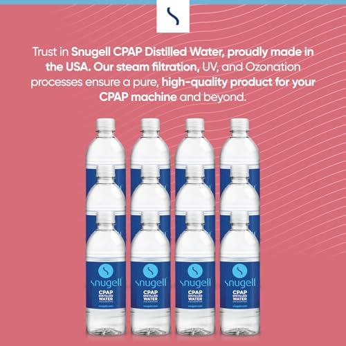 Snugell Distilled Water for CPAP Machines, Travel Size Bottles (12 -Pack, 16.9 oz Each) – Up to 30 Days Supply – Clean, Multi-Use, Travel-Friendly, Made in USA - Image 5