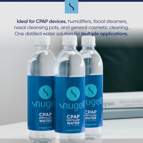 Snugell Distilled Water for CPAP Machines, Travel Size Bottles (12 -Pack, 16.9 oz Each) – Up to 30 Days Supply – Clean, Multi-Use, Travel-Friendly, Made in USA - Image 4
