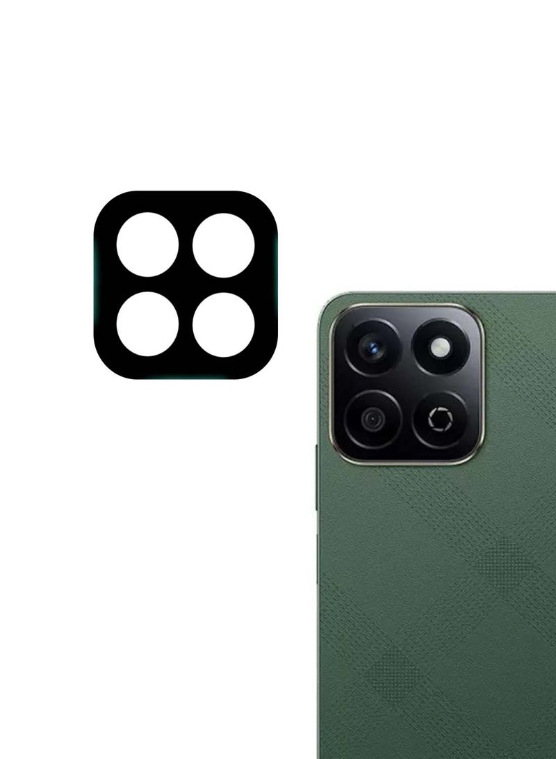 Wtech Honor X7c 4G / Honor 200 Smart 5G 2024 Premium Camera Lens Tempered Glass Protector Shield - Clear/Black - Image 1