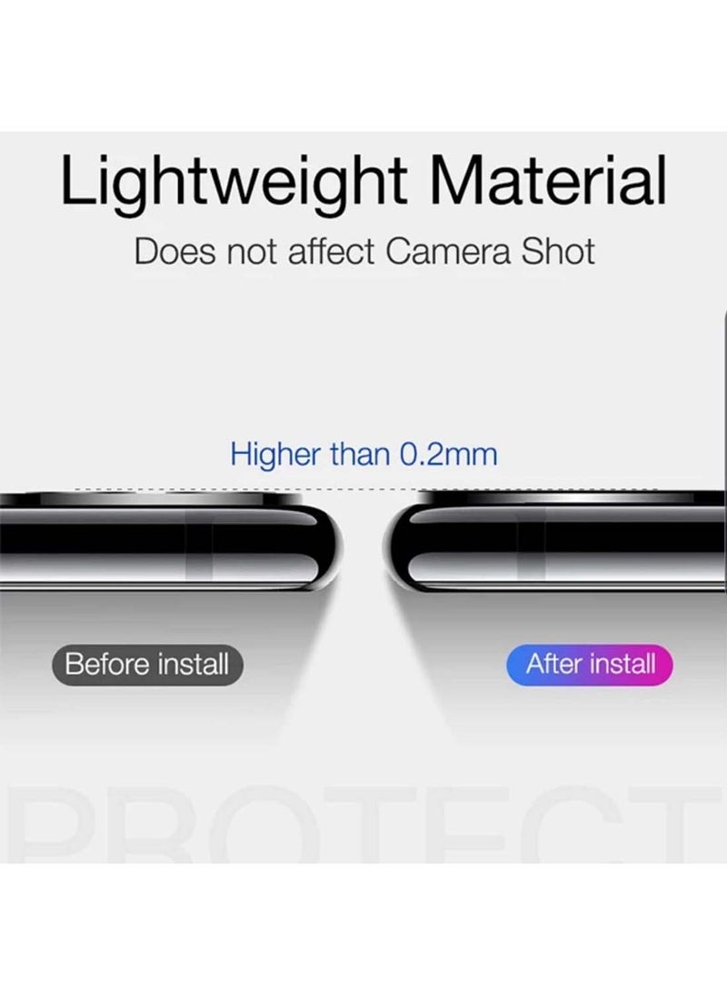 Wtech Honor X7c 4G / Honor 200 Smart 5G 2024 Premium Camera Lens Tempered Glass Protector Shield - Clear/Black - Image 3