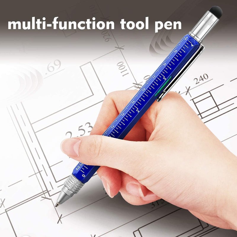 MATSON Unique 6 In 1 Pen Multitool With Ballpoint, Ruler, Screwdriver, Flat Head, Touch-Screen Stylus Pen Mini Multifunction Pen All-In-One Tech-Tool Pen With Refills (Multicolor) - Image 5