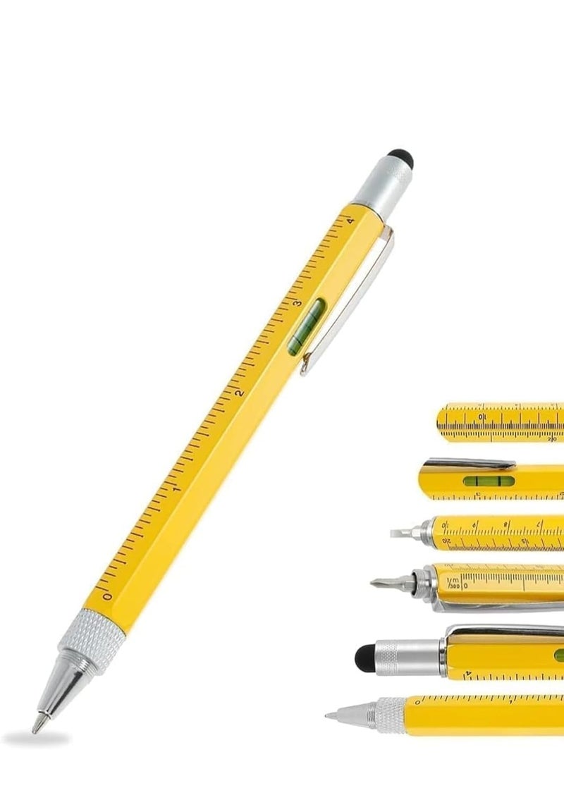MATSON Unique 6 In 1 Pen Multitool With Ballpoint, Ruler, Screwdriver, Flat Head, Touch-Screen Stylus Pen Mini Multifunction Pen All-In-One Tech-Tool Pen With Refills (Multicolor) - Image 1