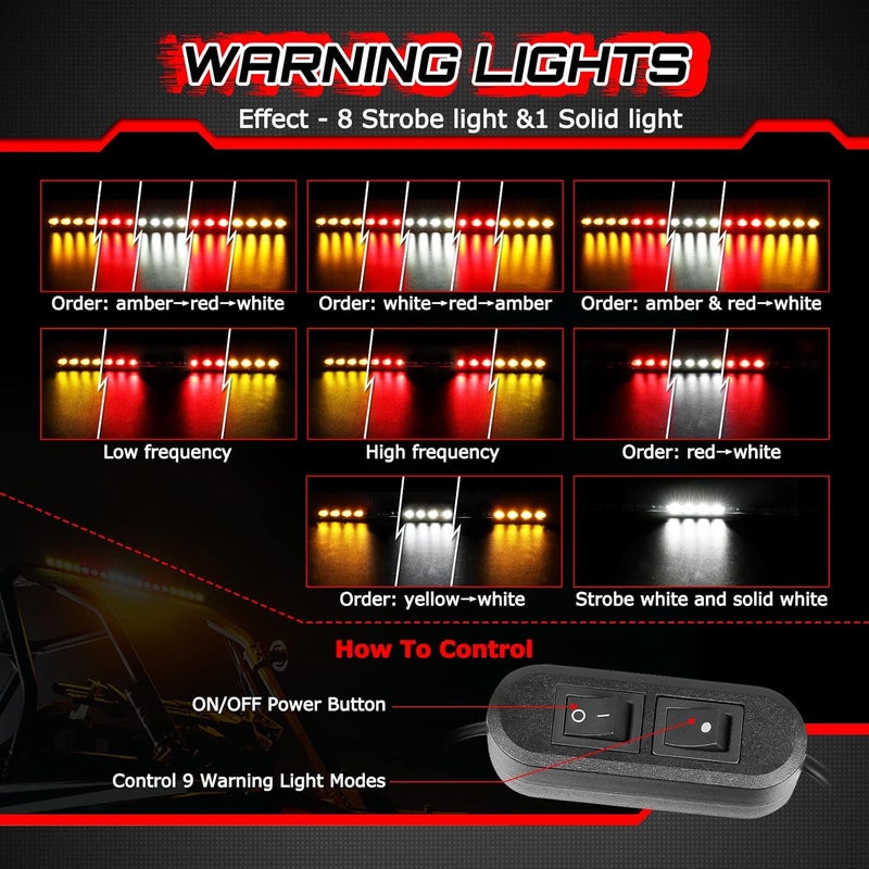 OFFROADTOWN 20" LED Chase Light Bar - UTV Rear Light Bar with Emergency Strobe and Signal Functions - Image 4