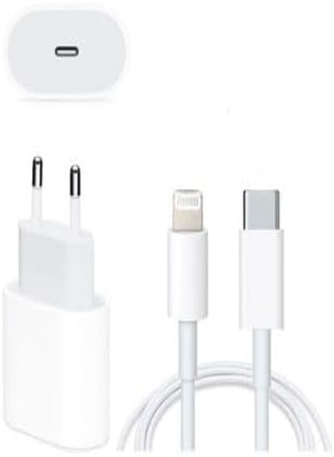 Generic - Lightning to USB Cable 20W USB-C Power Adapter - White - Image 1