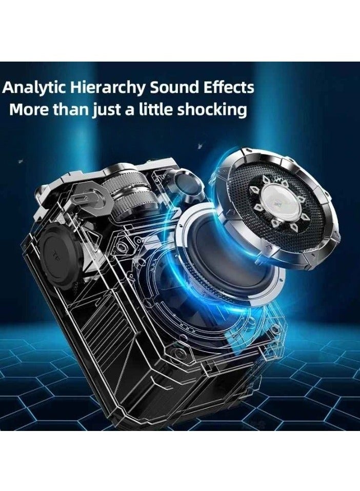 AROAQ Portable Subwoofer, Compact And Lightweight Bluetooth Speaker, Mini Creative Super Bass Music Player, Easy To Carry Durable Sound Box For Indoor And Outdoor, (1pc, Silver) - Image 2