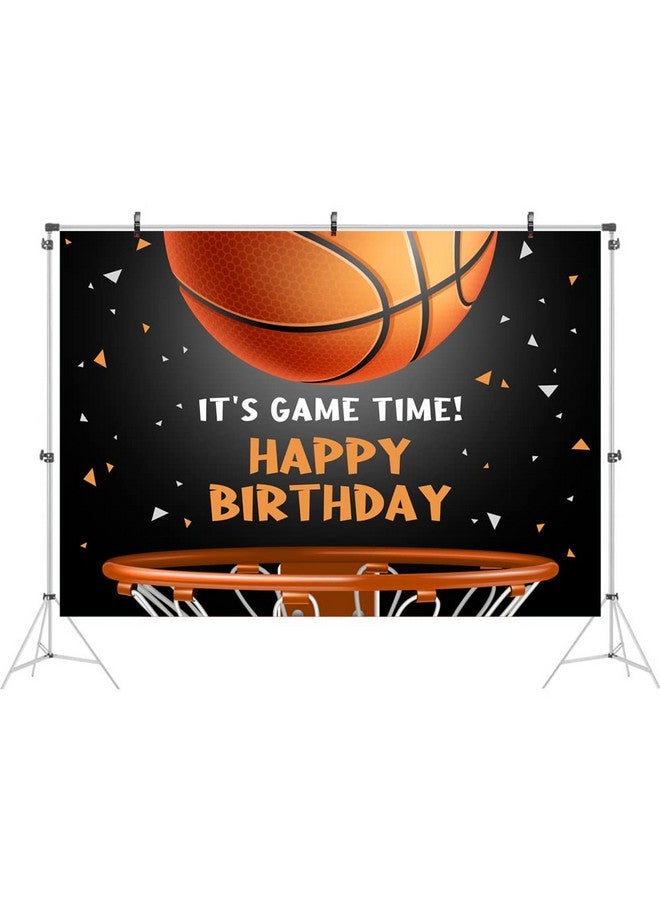 Ticuenicoa 7X5Ft Basketball Themed Backdrop Happy Birthday Party Decorations For Teens Kids Game Time Background For Photography Newborn Baby Birthday Party Cake Table Banner - Image 2