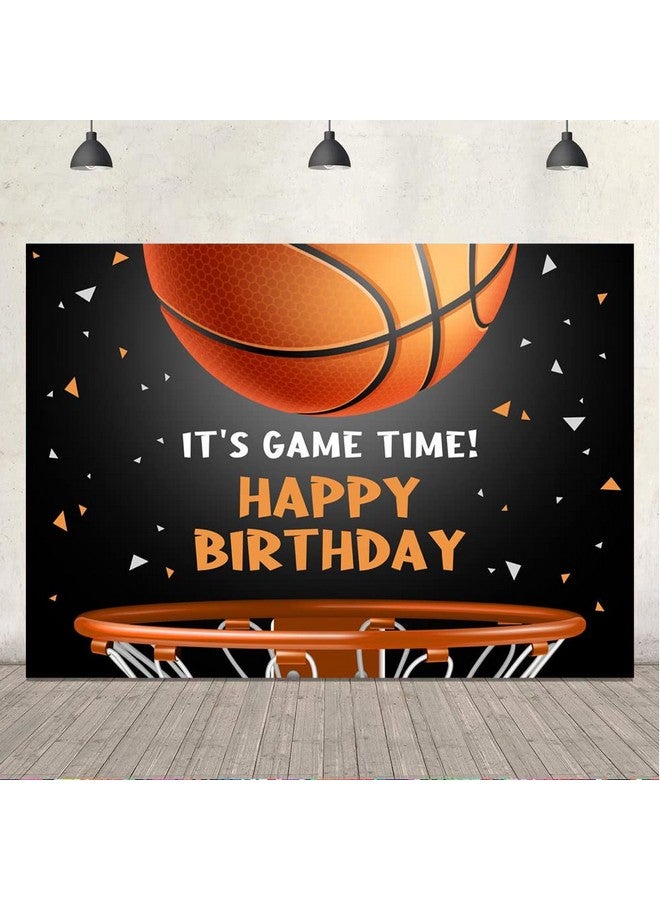 Ticuenicoa 7X5Ft Basketball Themed Backdrop Happy Birthday Party Decorations For Teens Kids Game Time Background For Photography Newborn Baby Birthday Party Cake Table Banner - Image 4