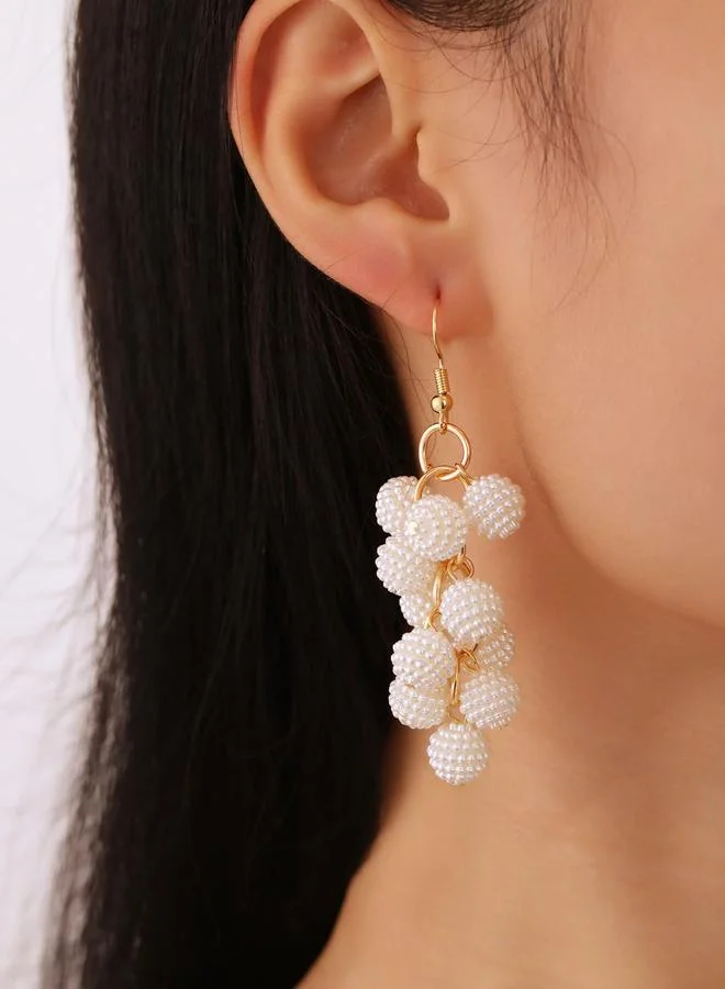 Take Two White Pearl Dangle Earrings