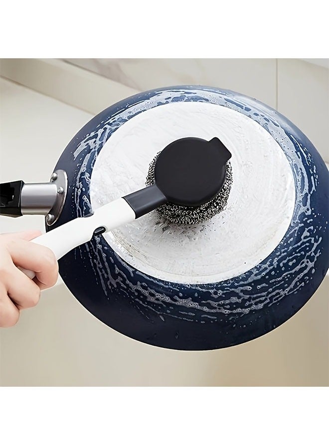 5 pack Cleaning Brush Set, multi-purpose kitchen Cleaning Brush Set with drain rack, wire brush, spong cup brush, pot brush, stove brush, suitable for kitchen Home cleaning, kitchen cleaning tools - Image 3