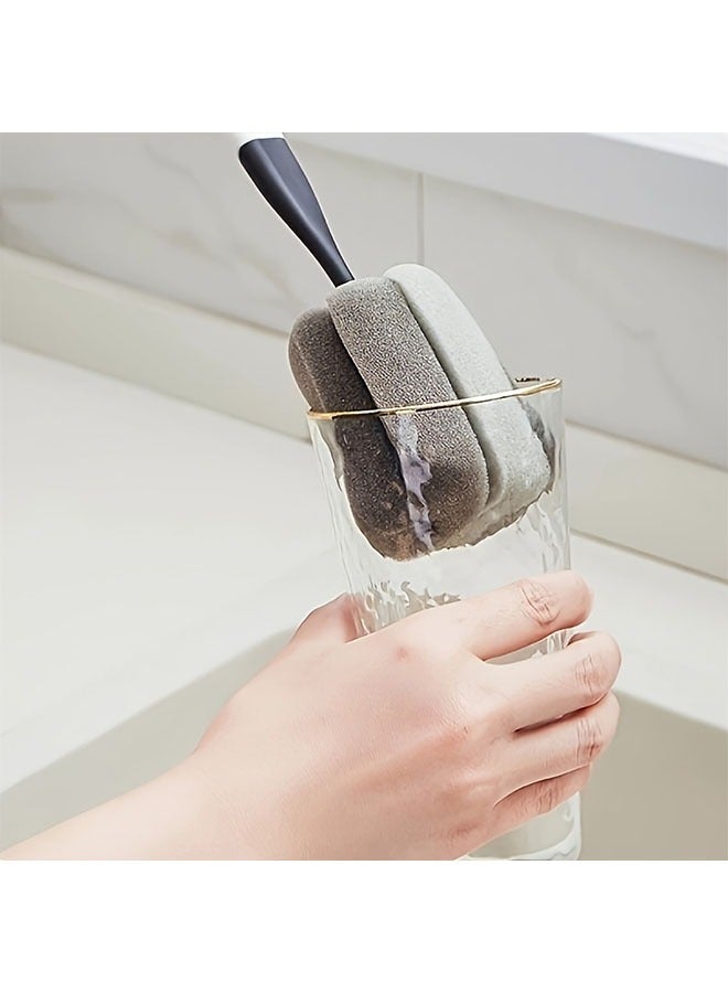 5 pack Cleaning Brush Set, multi-purpose kitchen Cleaning Brush Set with drain rack, wire brush, spong cup brush, pot brush, stove brush, suitable for kitchen Home cleaning, kitchen cleaning tools - Image 5