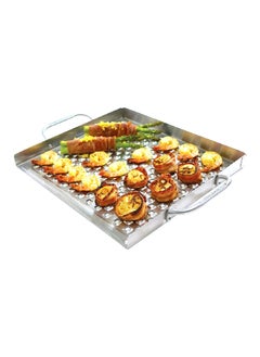 Broil King Professional Rectangular Flat Grill Topper Tray with Handle Silver 15.5 x 13 Inch  - Image 1