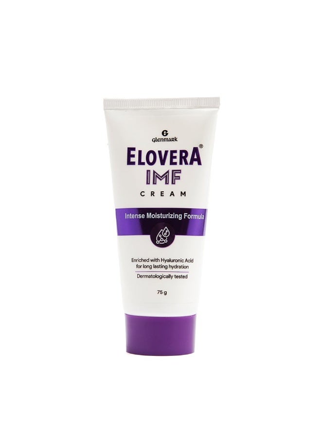Elovera Intense Moisturizing Cream IMF 75g | Enriched with Hyaluronic Acid with Anti Ageing benefits, Reduces Fine Lines & Wrinkles | Nourish & Rejuvenate Skin | Dermatologically Tested | Paraben Free - Image 1