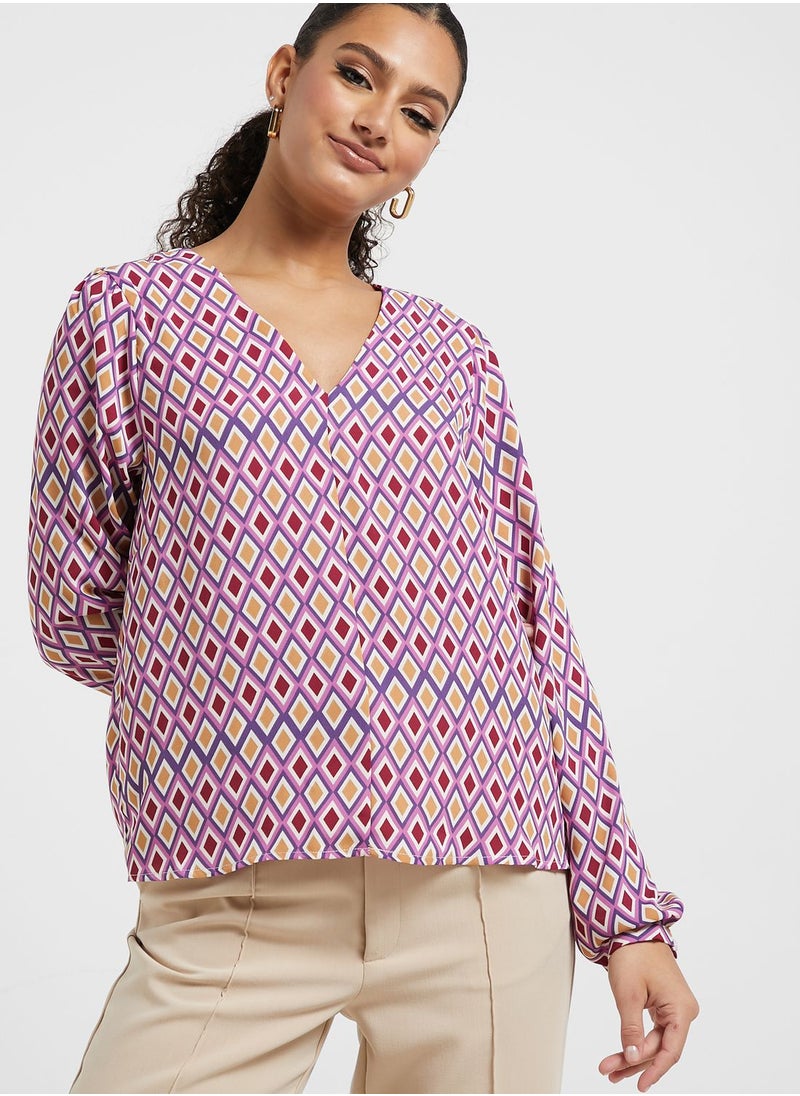 ONLY - V-Neck Striped Top - Image 1