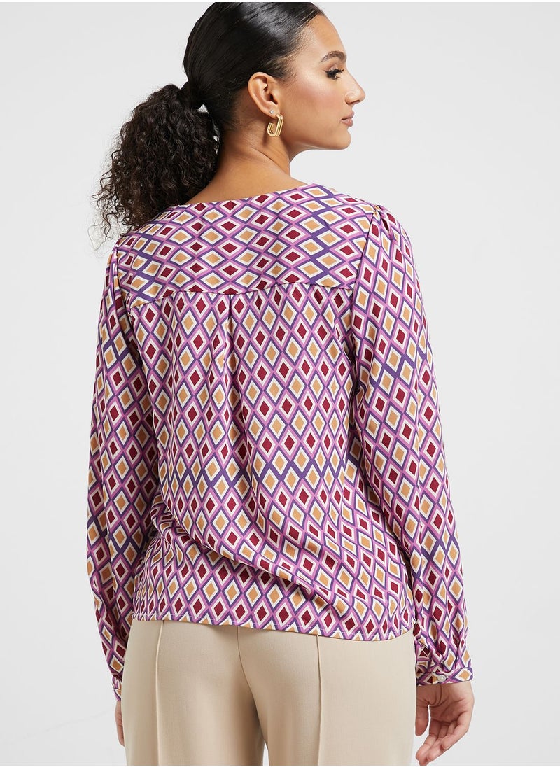 ONLY - V-Neck Striped Top - Image 1