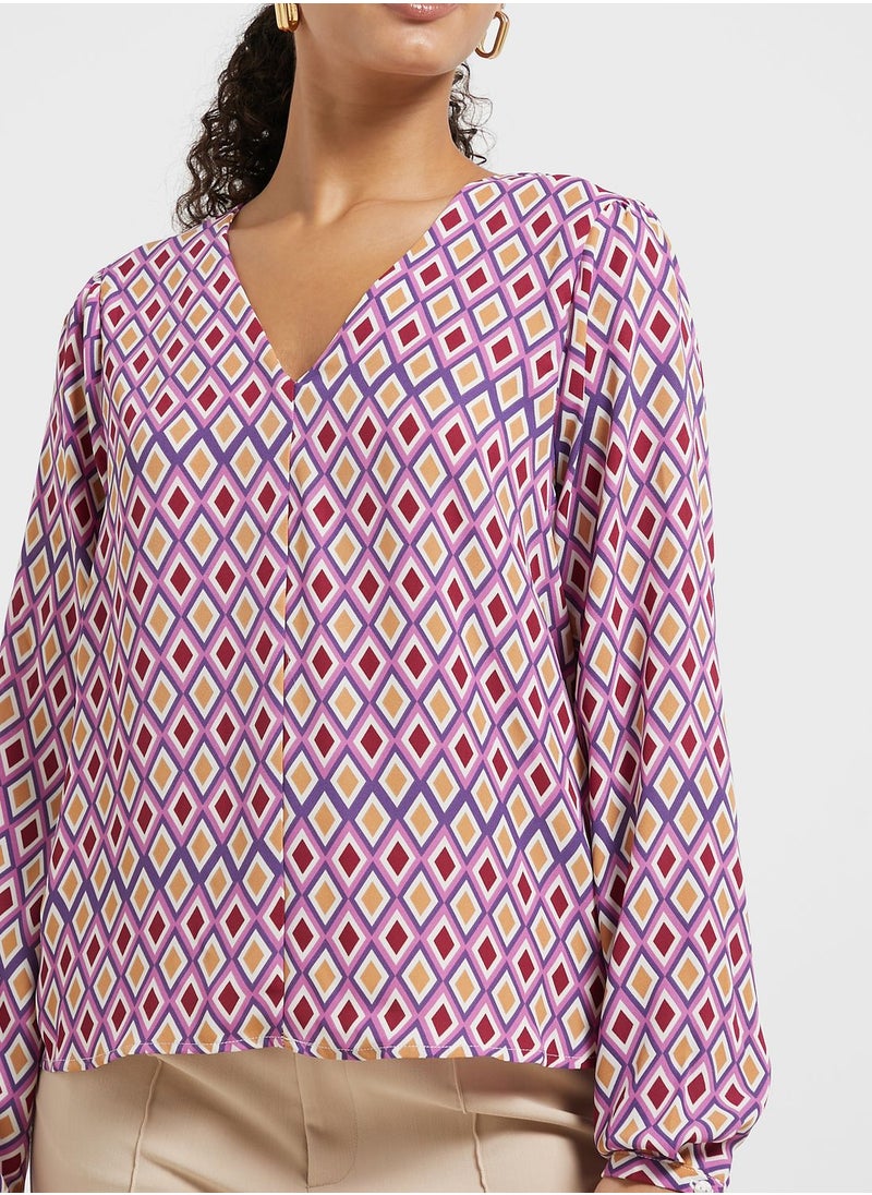 ONLY - V-Neck Striped Top - Image 1
