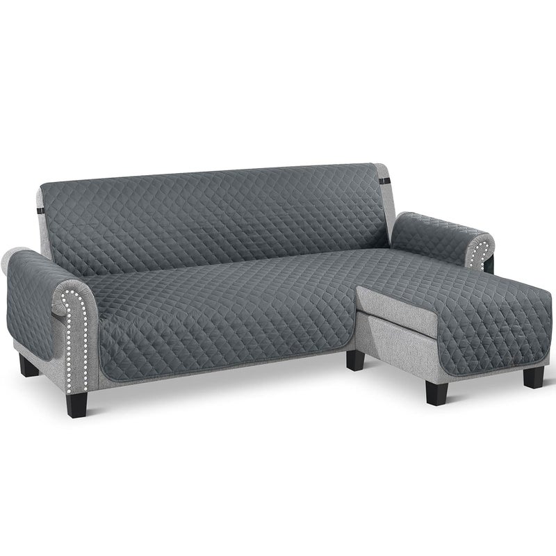 TAOCOCO Couch Slipcover L Shape Sofa Cover Sectional Couch Chaise Lounge Cover Reversible Sofa Cover Furniture Protector Cover for Home Dcor BluishGrey XLarge