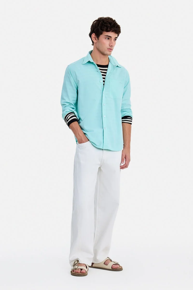 سنيتش Mint Solid Long Sleeve Regular Fit Shirt