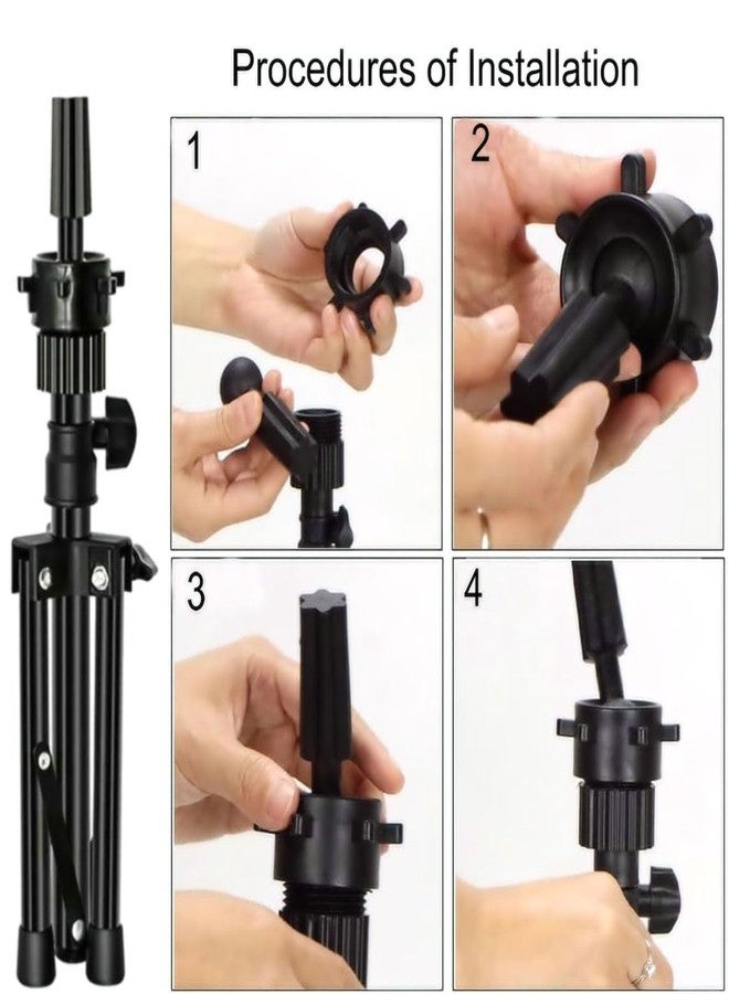 FUTAI Wig Stand Tripod for Hairdresser Practice Style Display Human Hair Mannequin Head Manikin Cosmetology Doll Training Head Mini Adjustable Metal Holder - Image 2