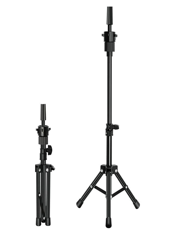 FUTAI Wig Stand Tripod for Hairdresser Practice Style Display Human Hair Mannequin Head Manikin Cosmetology Doll Training Head Mini Adjustable Metal Holder - Image 1