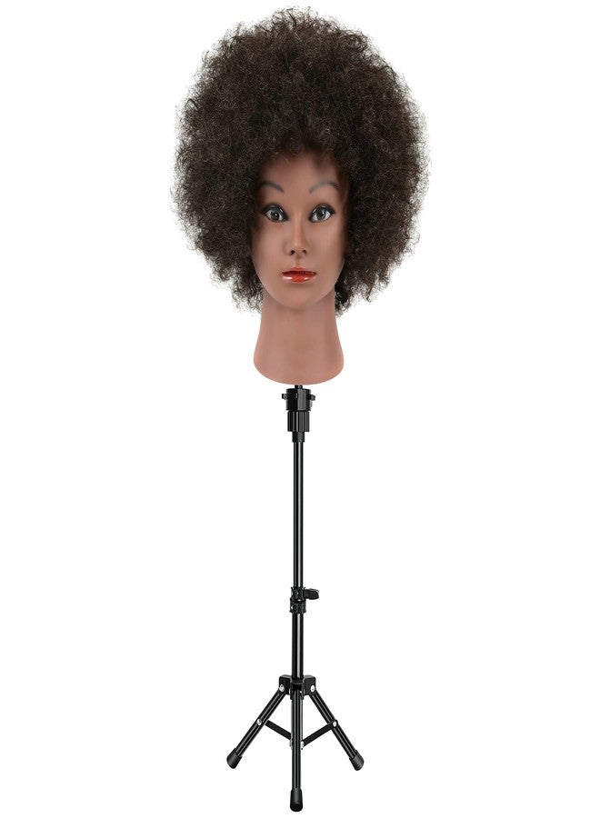 FUTAI Wig Stand Tripod for Hairdresser Practice Style Display Human Hair Mannequin Head Manikin Cosmetology Doll Training Head Mini Adjustable Metal Holder - Image 5