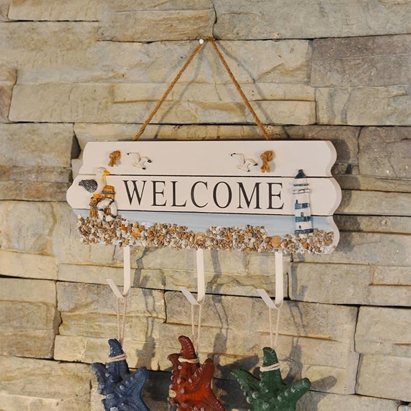 مشبك حائط مدخل مزرعة الشعر المختلط، لافتة ترحيب، رف تخزين، سهل التركيب - Image 3