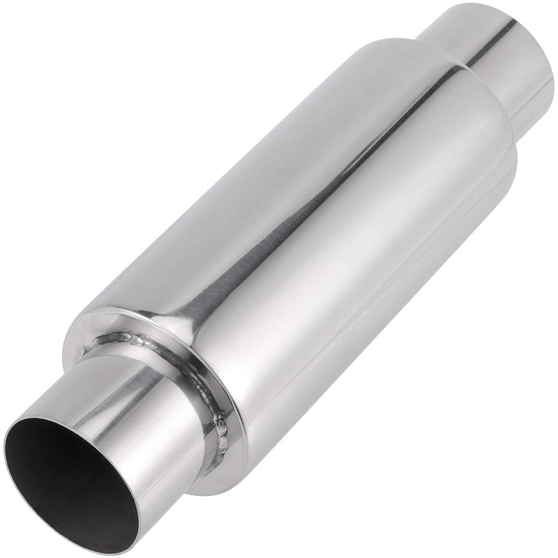 ZEONHAK 25 Inches Inlet Exhaust Resonator 25 Inches Outlet Muffler Resonator 115 Inches Overall Length Stainless Steel Resonator Universal Muffler Straight Through Design Mirror Polished