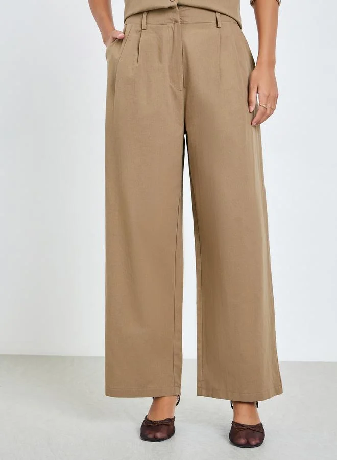 Styli Brown Brown Sleeveless Waistcoat and Pants Co-Ords for Women | Best Price UAE