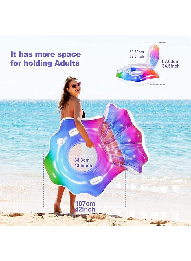 SYOSI Pool Float Adults Inflatable Shell Pool Float Water Chair With Cup Holder And Headrest Large Swimming Pool Raft & Recliner Funny Pool Lounger Chair For Adults Kids Outdoor Summer Pool Beach Party - Image 3