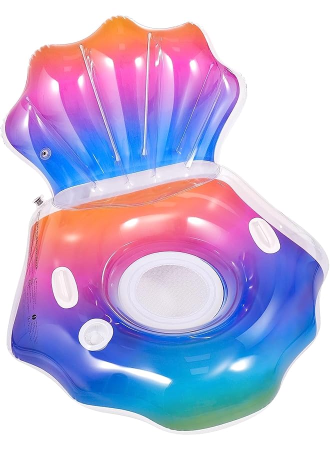 SYOSI Pool Float Adults Inflatable Shell Pool Float Water Chair With Cup Holder And Headrest Large Swimming Pool Raft & Recliner Funny Pool Lounger Chair For Adults Kids Outdoor Summer Pool Beach Party - Image 1