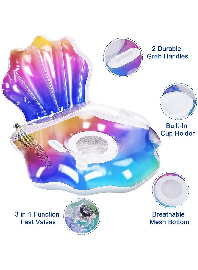SYOSI Pool Float Adults Inflatable Shell Pool Float Water Chair With Cup Holder And Headrest Large Swimming Pool Raft & Recliner Funny Pool Lounger Chair For Adults Kids Outdoor Summer Pool Beach Party - Image 5