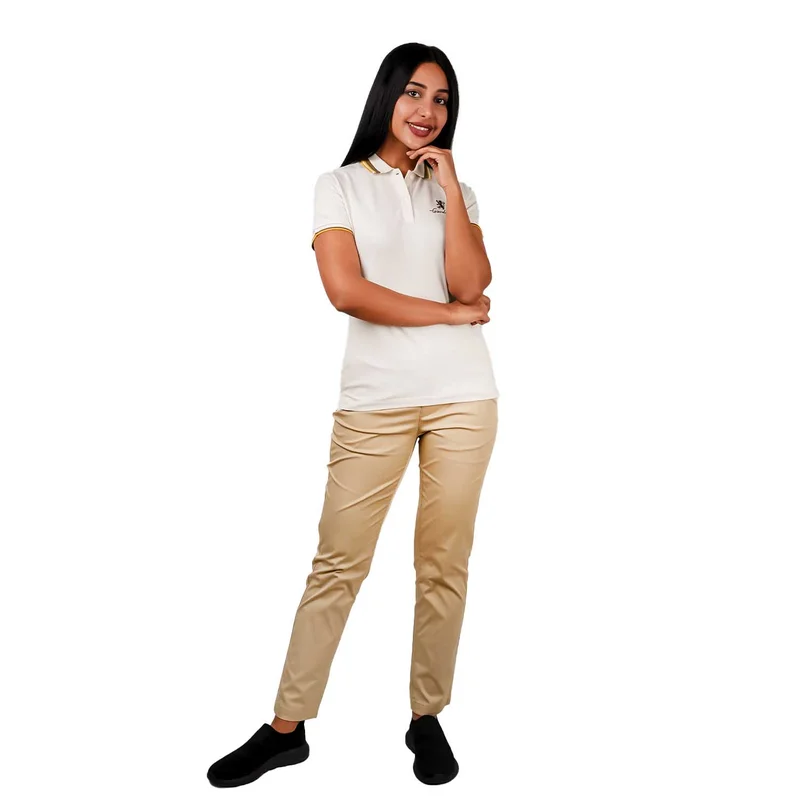 GIORDANO Women's Classic Cotton Pique Polo - Slim Fit, Embroidered Detail