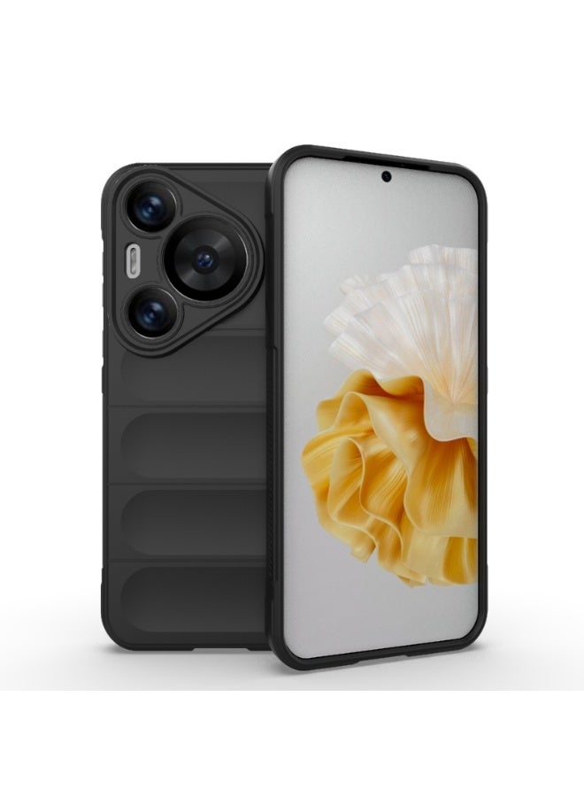 Premium Protection Back Silicone Case Compatible with huawei Pura P70 Pro 5G/P70 Pro Plus 5G Magic Shield Shockproof Case with Camera Protection (Black)  - Image 1