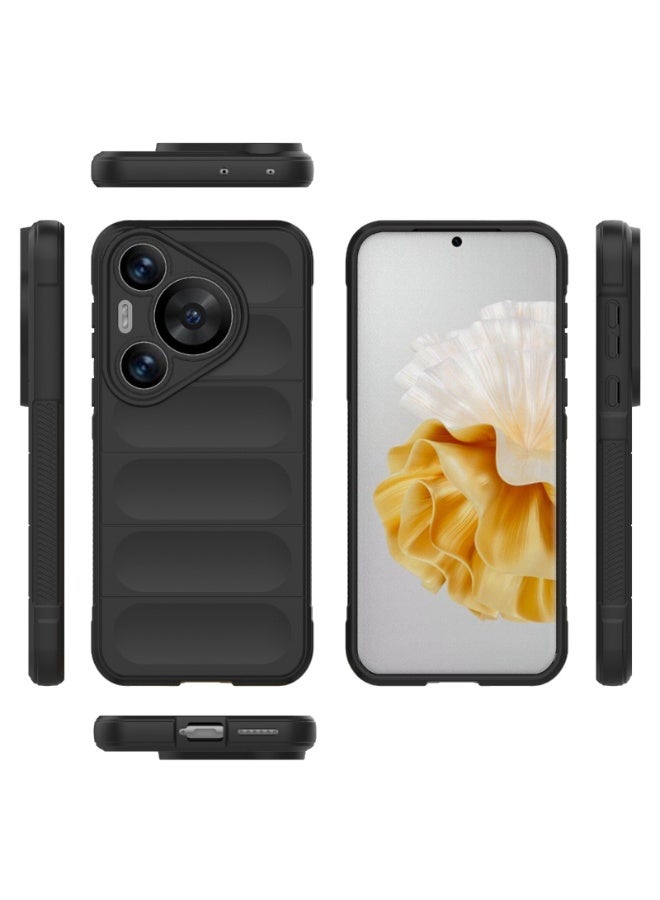 Premium Protection Back Silicone Case Compatible with huawei Pura P70 Pro 5G/P70 Pro Plus 5G Magic Shield Shockproof Case with Camera Protection (Black)  - Image 2